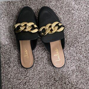 Black Slide Loafers Worn once LN